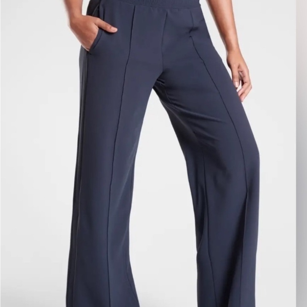 Athleta Navy Wide-Leg Pants